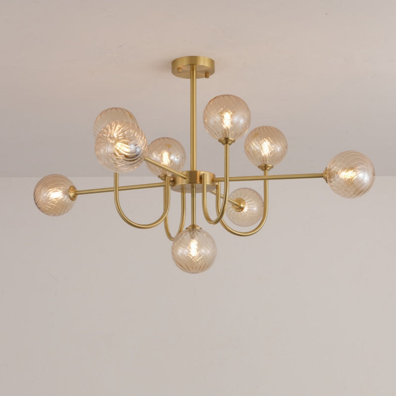 Valentina Modern LED Chandelier Gold Glass Living/Dining Room/Bedroom - Neutralighting