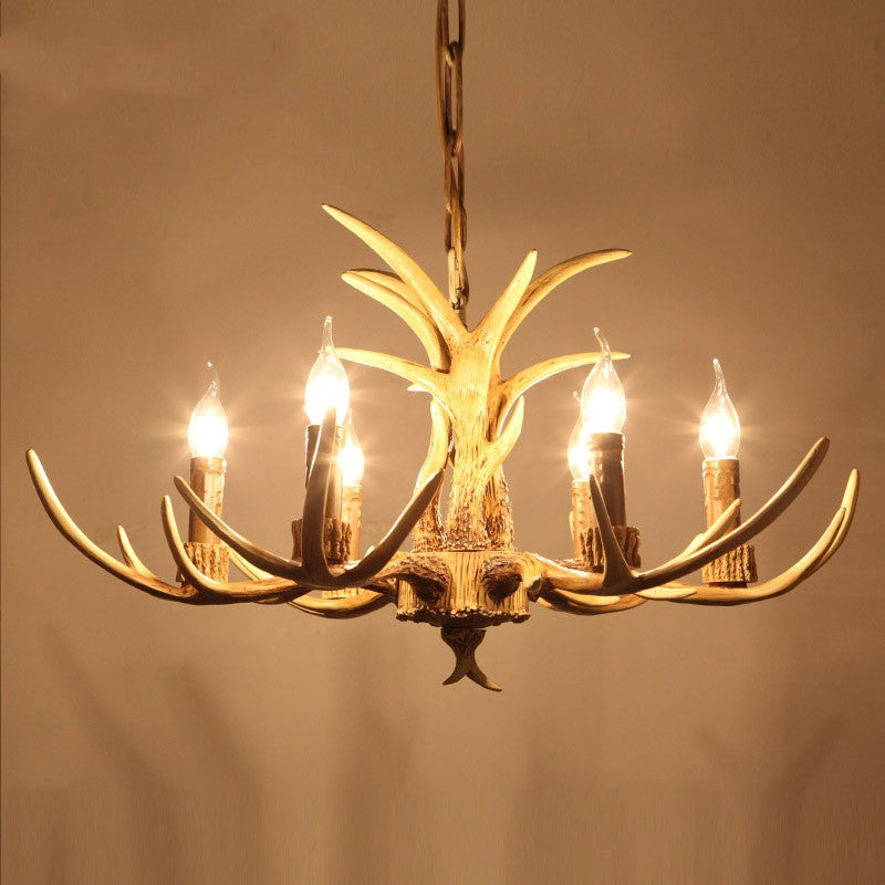 Silva Retro Deer Antlers Candle light Horn Resin Chandelier - Neutralighting