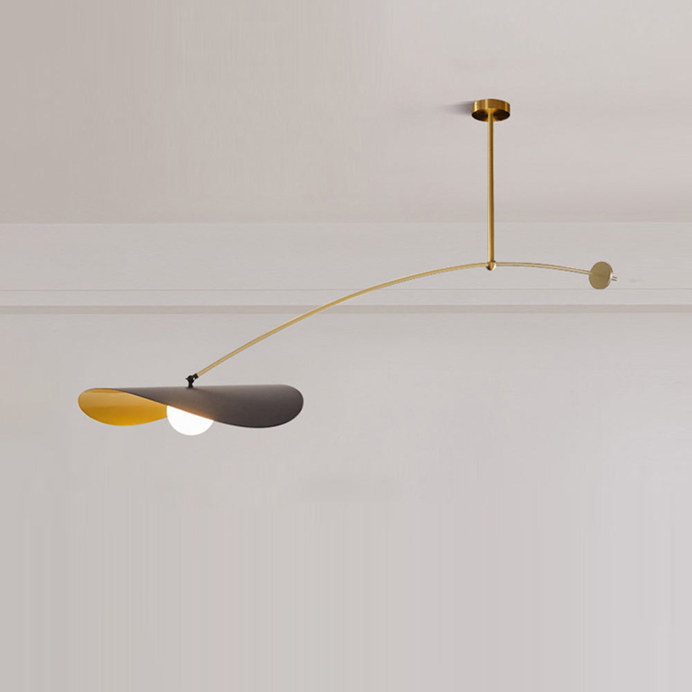 Arisha Minimalist Lotus Leaf Shaped Metal Pendant Light, Black/Gold - Neutralighting
