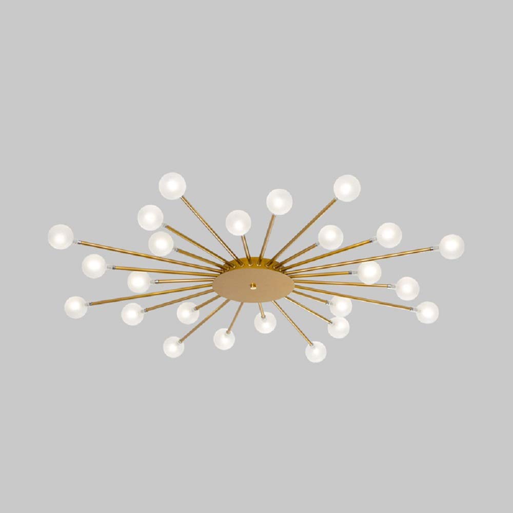Arisha Nordic LED Flush Mount Ceiling Light Gold/Black Metal Living Room - Neutralighting