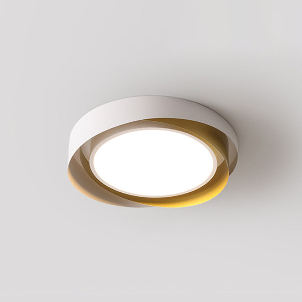 Arisha Modern Geometric Metal/Acrylic Flush Mount Ceiling Light, White/Gold - Neutralighting
