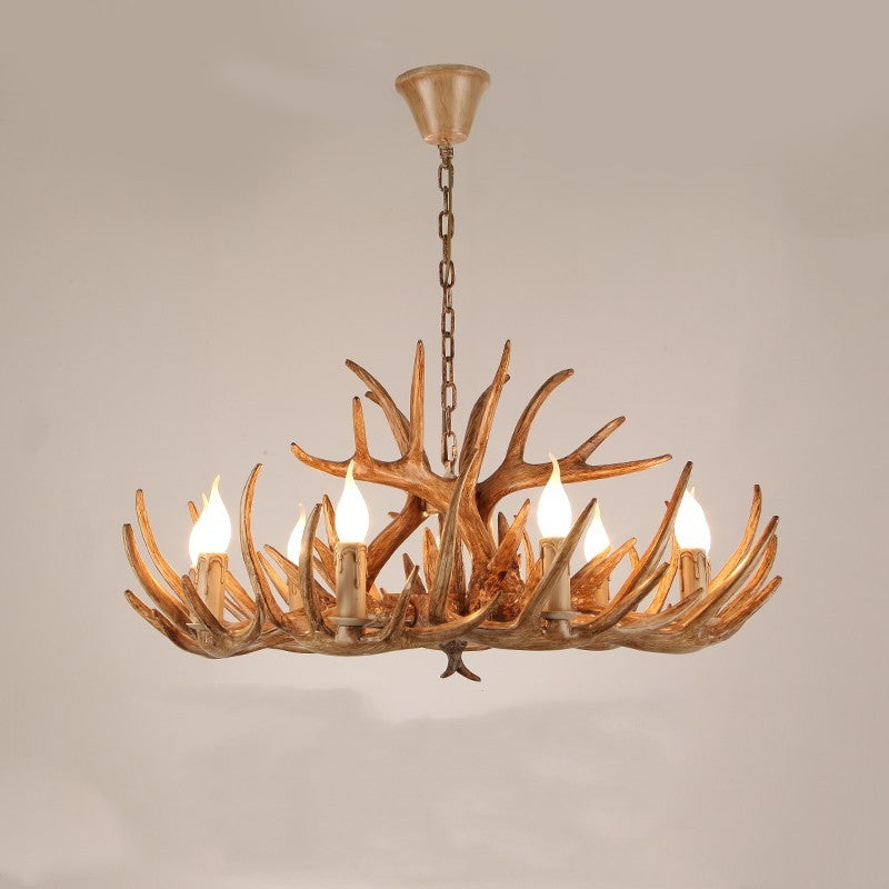 Silva Retro Deer Antlers Candle light Horn Resin Chandelier - Neutralighting
