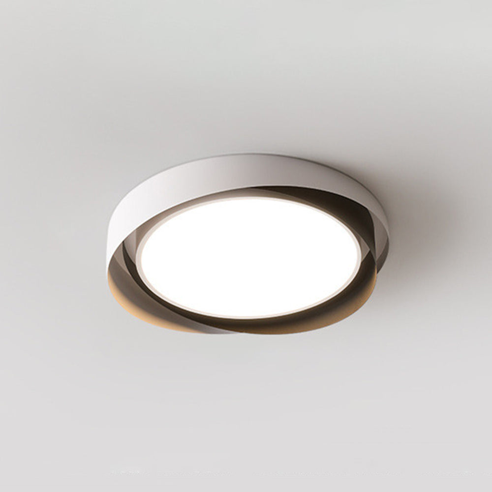Arisha Modern Geometric Metal/Acrylic Flush Mount Ceiling Light, White/Gold - Neutralighting