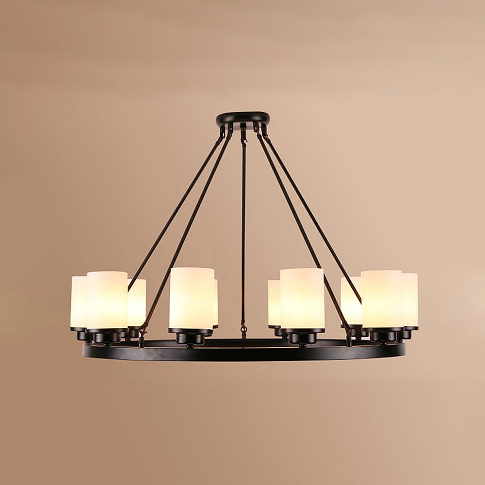 Silva Retro Black Metal/Glass Chandelier for Living Room - Neutralighting