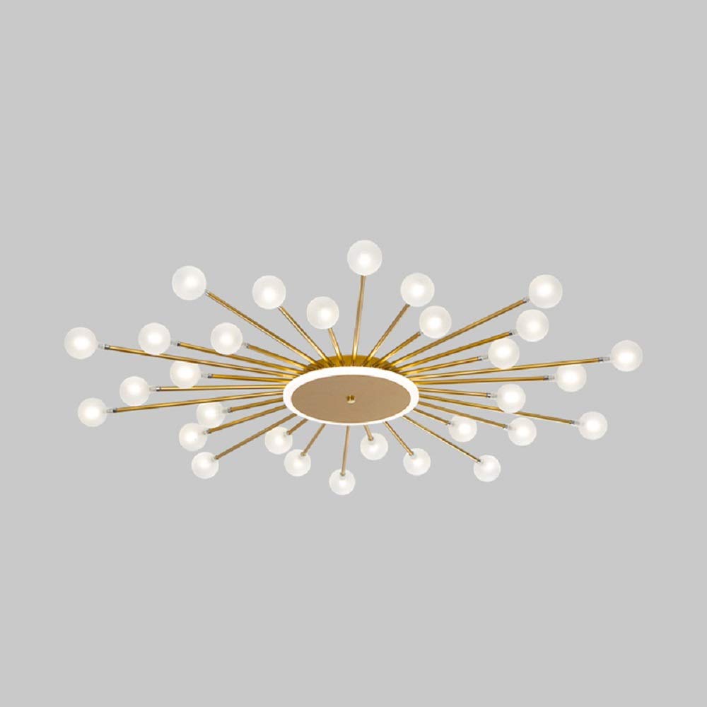Arisha Nordic LED Flush Mount Ceiling Light Gold/Black Metal Living Room - Neutralighting