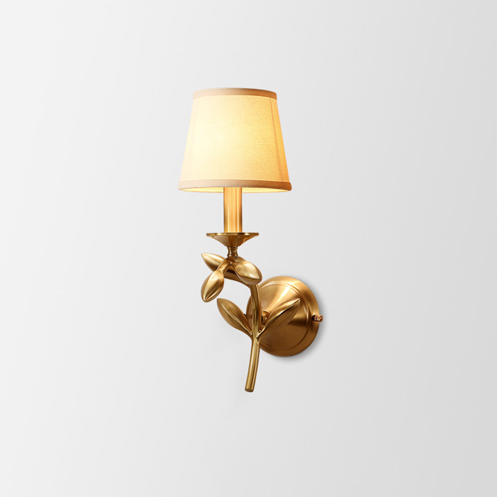 Tiffany Vintage Rustic Lantern Fabric LED Wall Lamp, Gold - Neutralighting