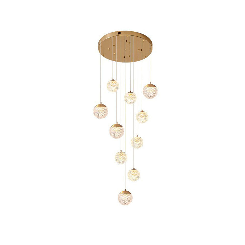 Arisha Multi Staircase Modern Art Deco Pendant Light, Gold - Neutralighting