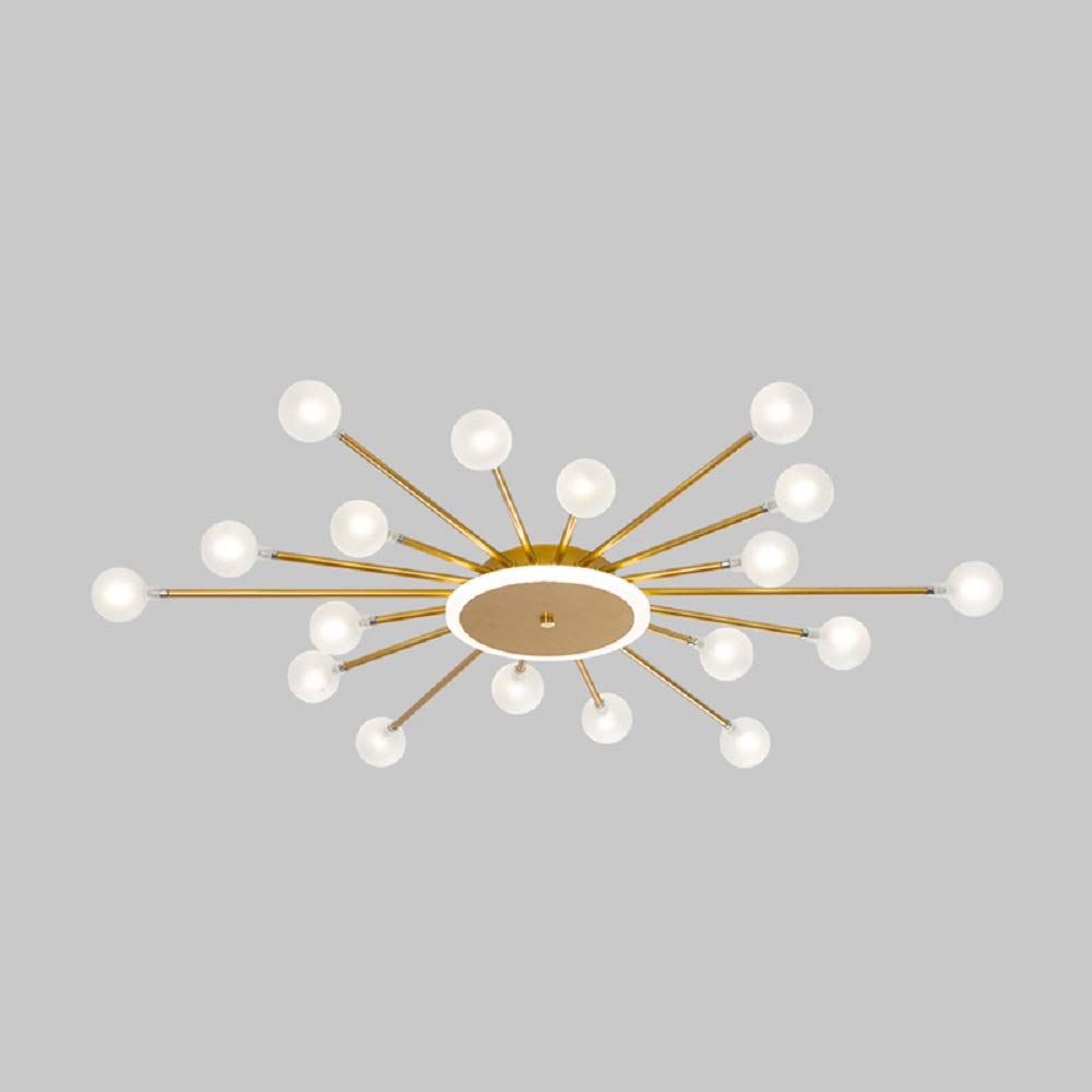 Arisha Nordic LED Flush Mount Ceiling Light Gold/Black Metal Living Room - Neutralighting