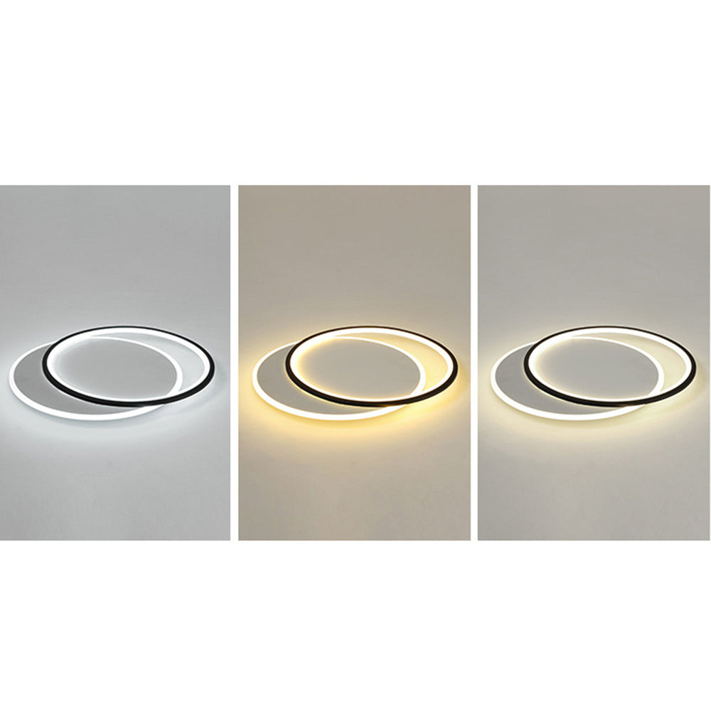 Arisha Modern Square/ Round Flush Mount Ceiling Light, Black with White - Neutralighting