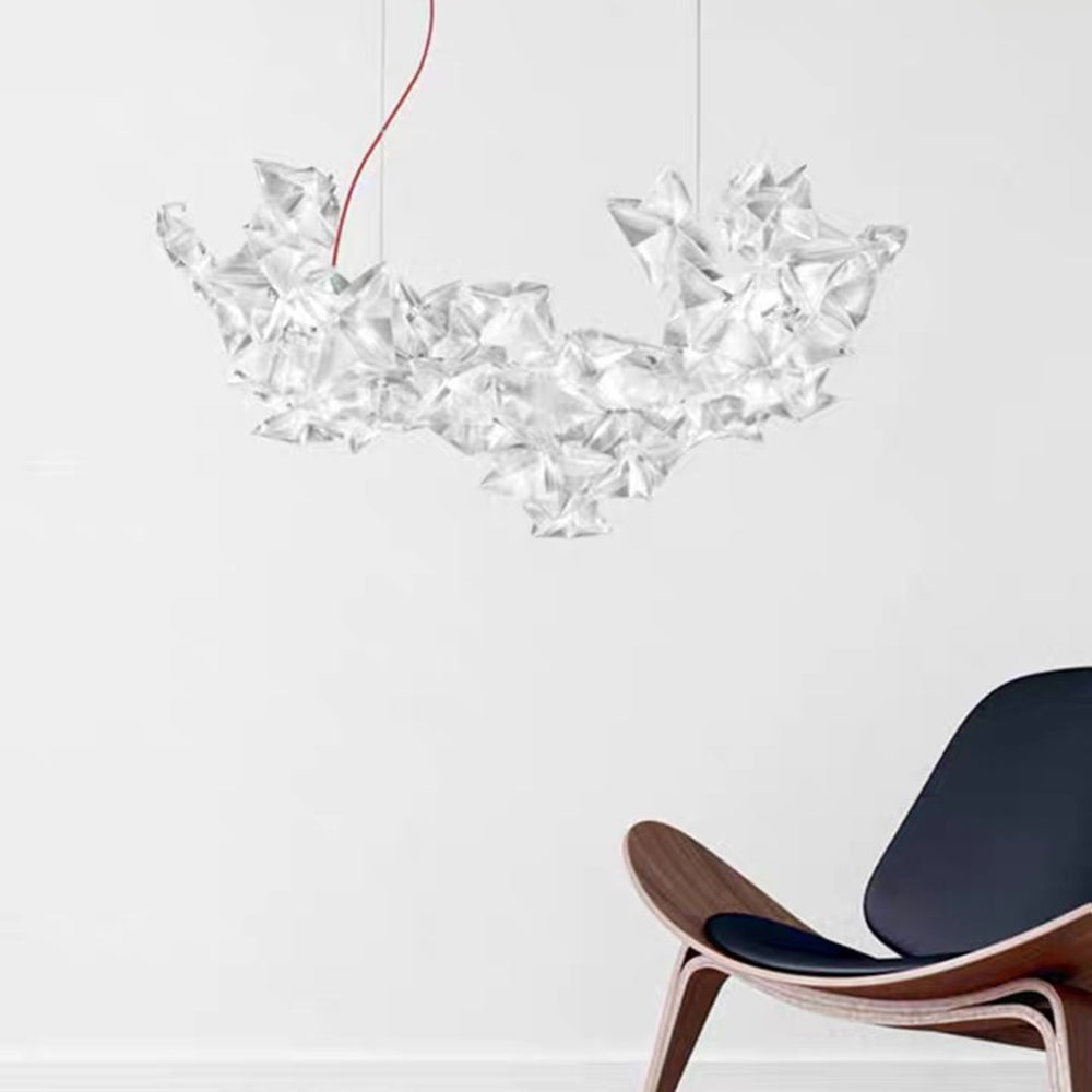 Olivia Luxury Star Acrylic Pendant Light, Living Room, Silver - Neutralighting