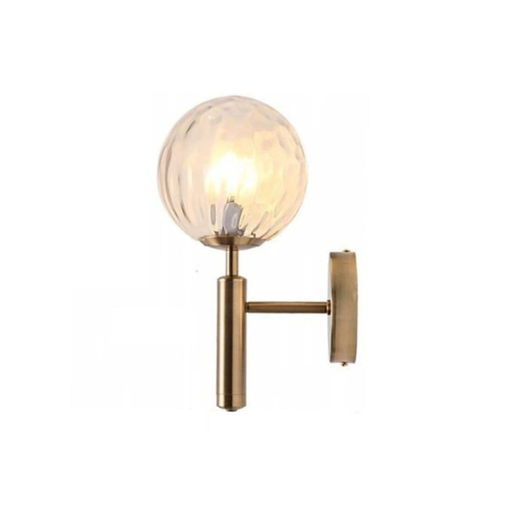 Valentina Wall Lamp Modern Globe, Metal/Glass, Black/Gold, Hallway - Neutralighting
