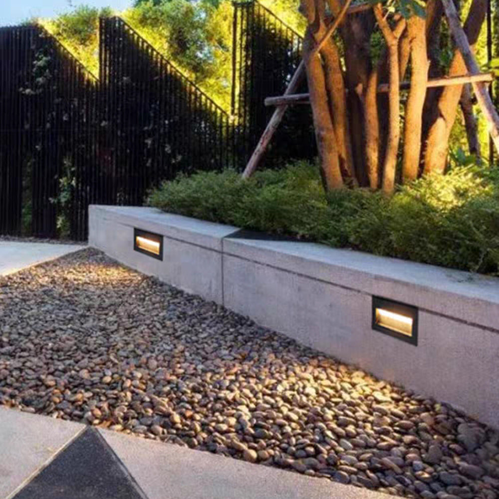 Ray Modern Metal Square Outdoor Deck/Step Light, Black