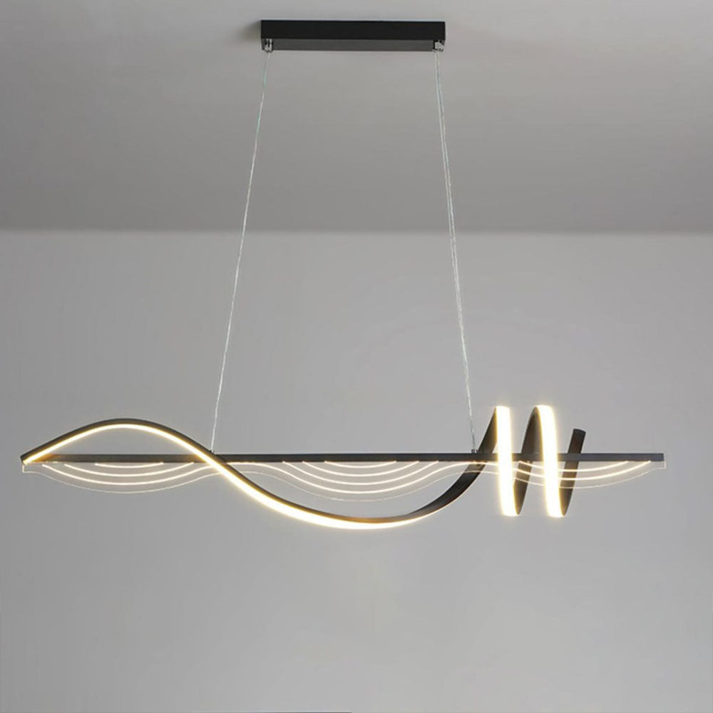 Arisha Contemporary Style Linear Metal Pendant Light White/Black - Neutralighting