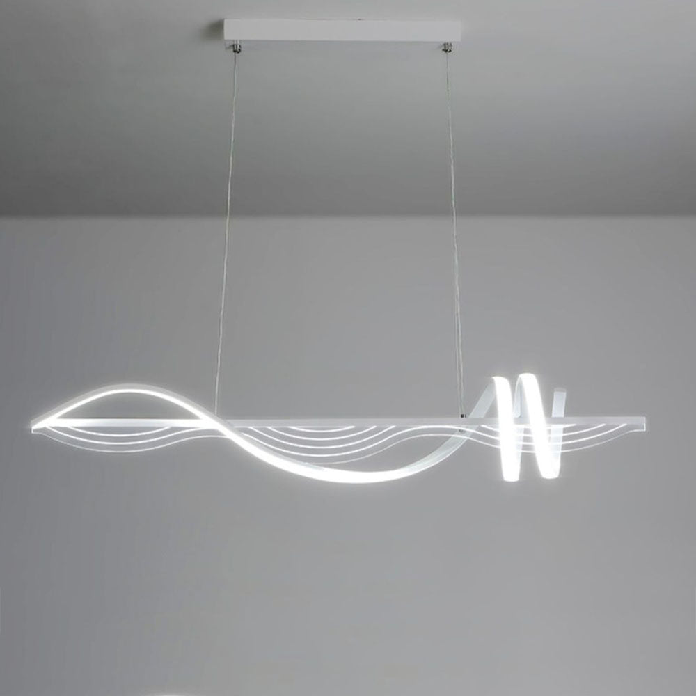 Arisha Contemporary Style Linear Metal Pendant Light White/Black - Neutralighting