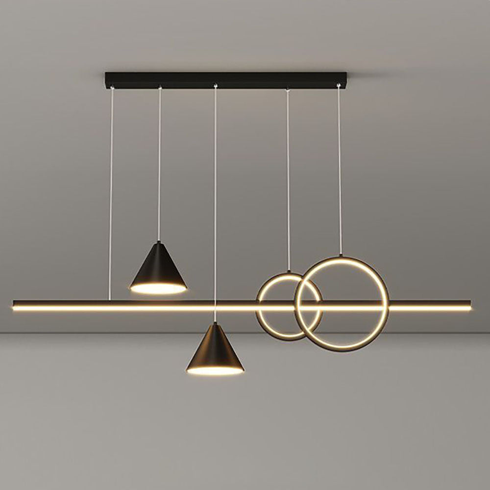 Arisha Contemporary Geometric Style Linear Metal Pendant Light White/Black - Neutralighting