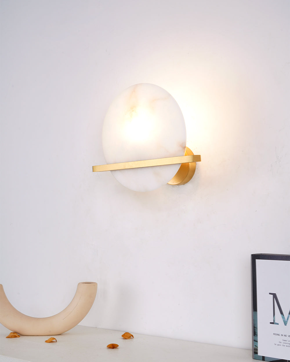 Savion Wall Lamp Alabaster Moon Horizon - Neutralighting