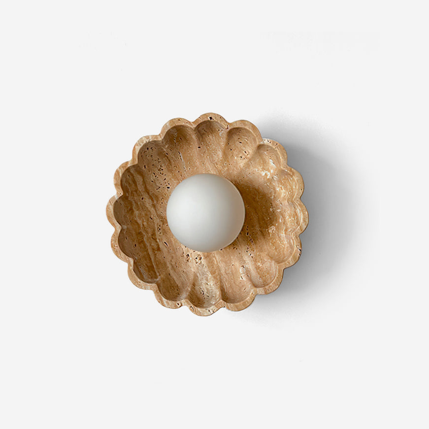 Ritta Wall Lamp Scalloped Travertine Shell - Neutralighting