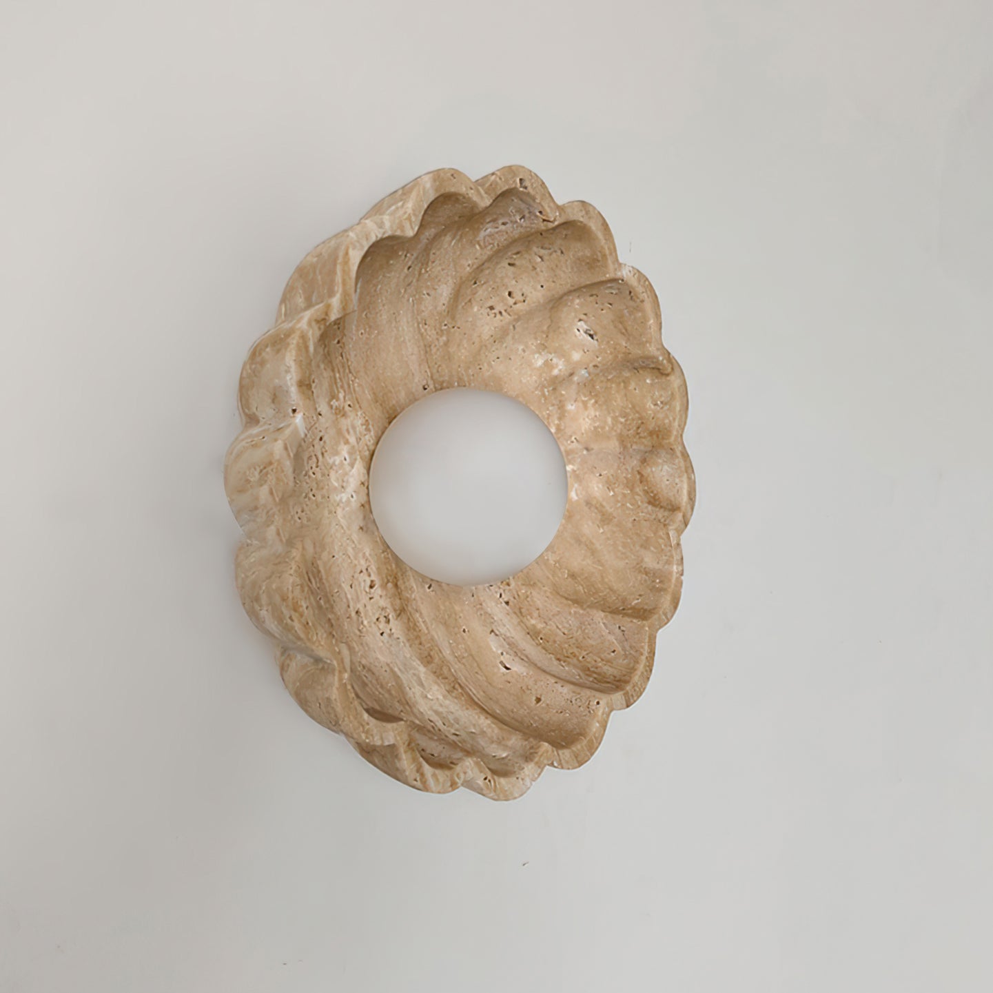Ritta Wall Lamp Scalloped Travertine Shell - Neutralighting