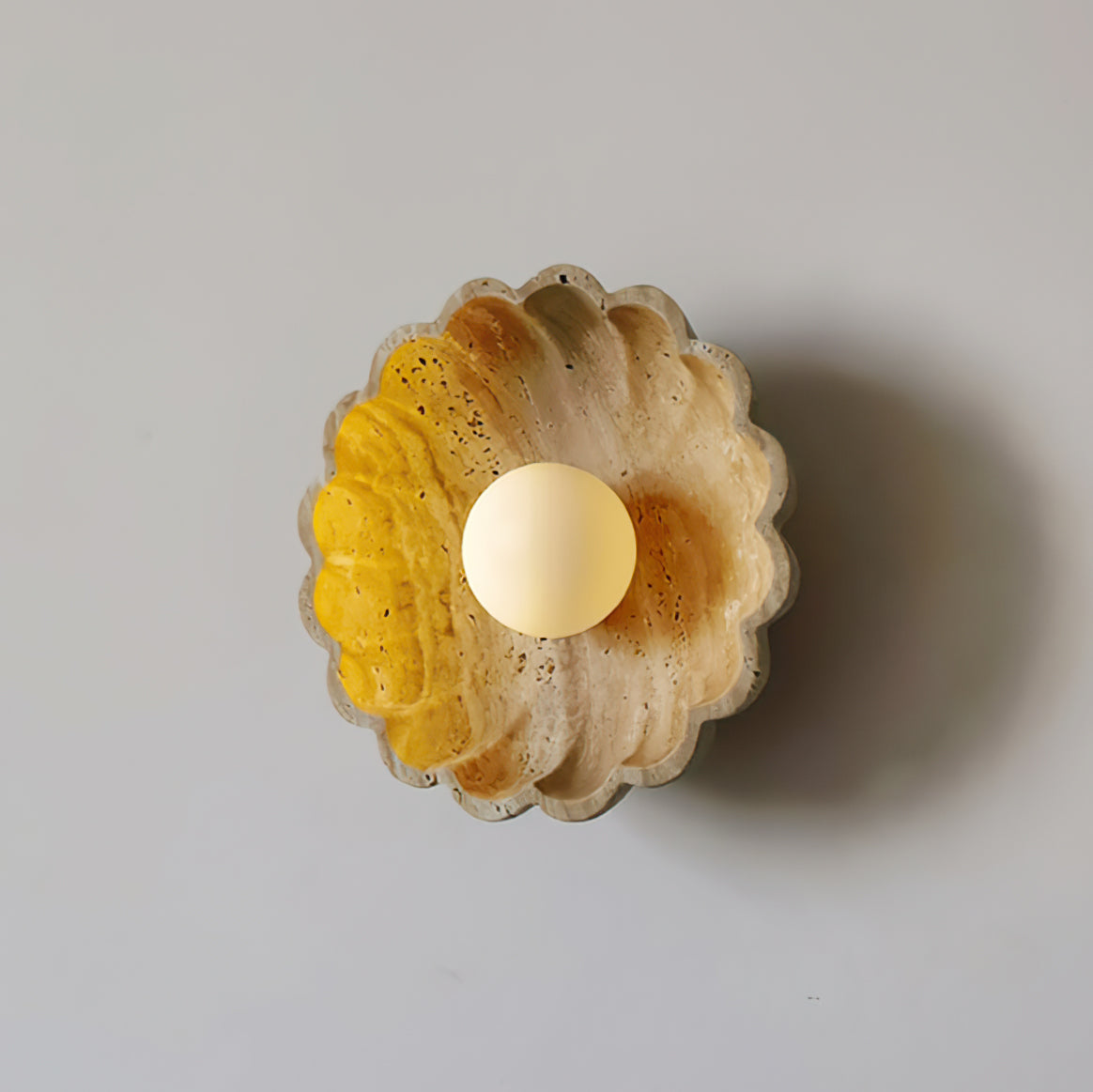 Ritta Wall Lamp Scalloped Travertine Shell - Neutralighting