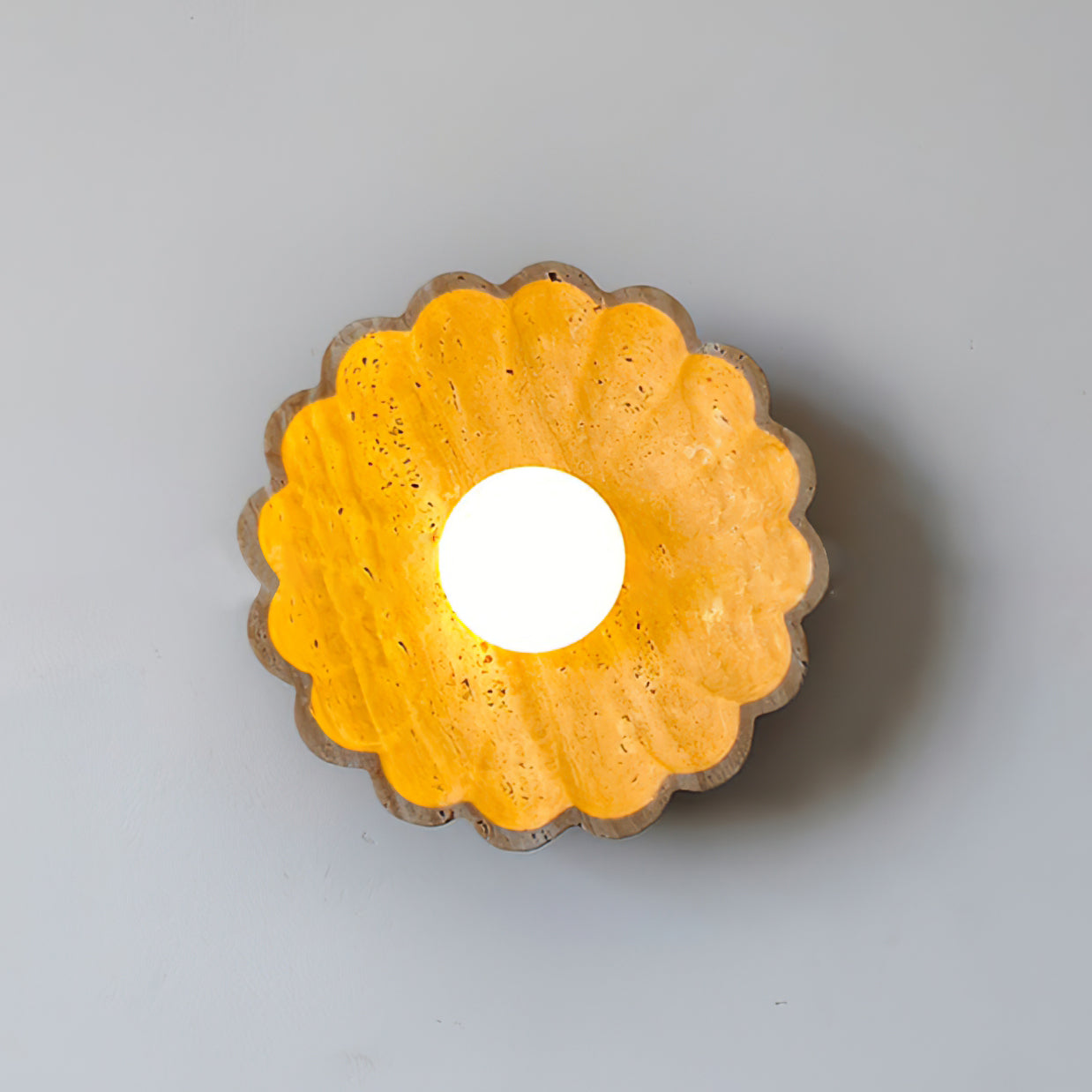Ritta Wall Lamp Scalloped Travertine Shell - Neutralighting