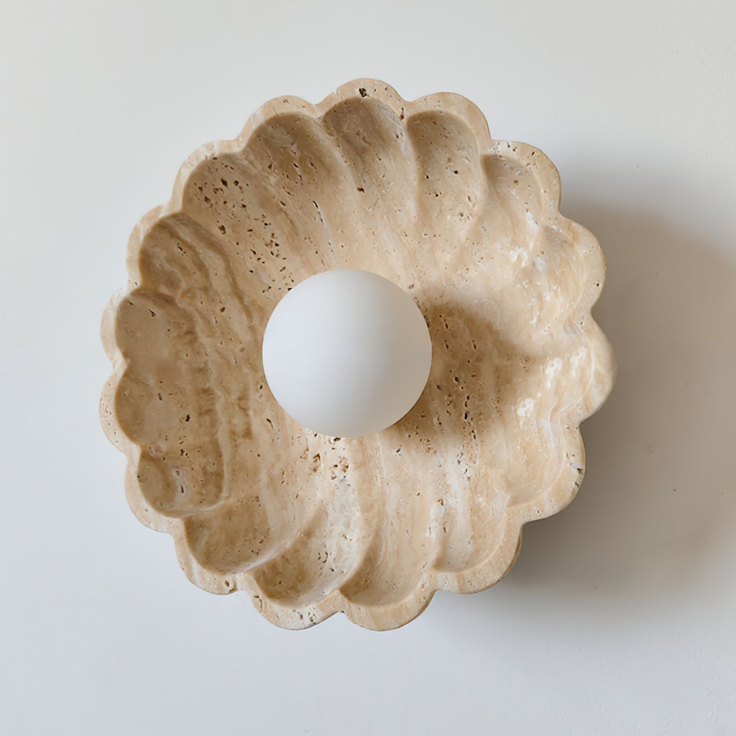 Ritta Wall Lamp Scalloped Travertine Shell - Neutralighting