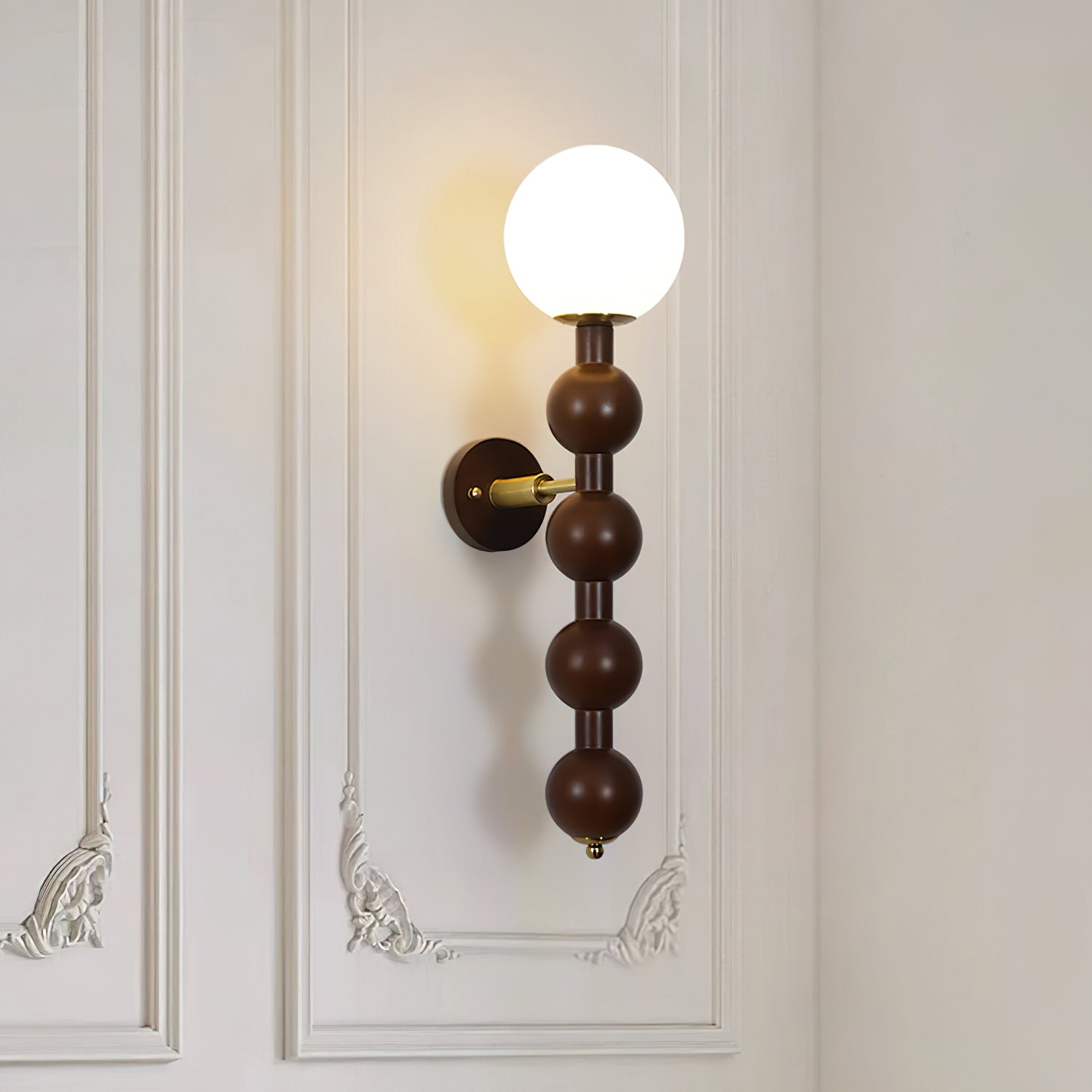 Wall Lamp Gourd in Metal Wood and Glass Modern Style - Neutralighting