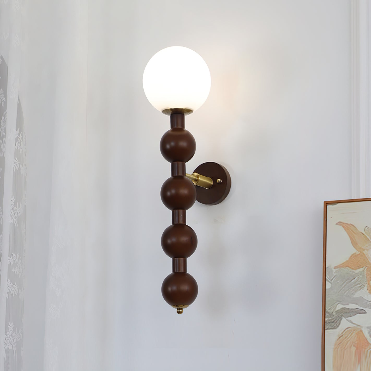 Wall Lamp Gourd in Metal Wood and Glass Modern Style - Neutralighting
