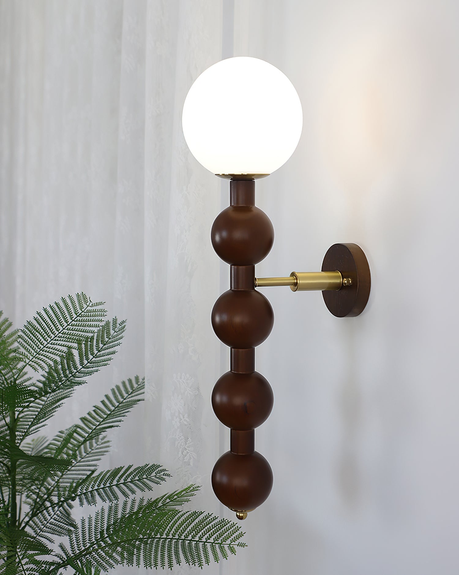 Wall Lamp Gourd in Metal Wood and Glass Modern Style - Neutralighting
