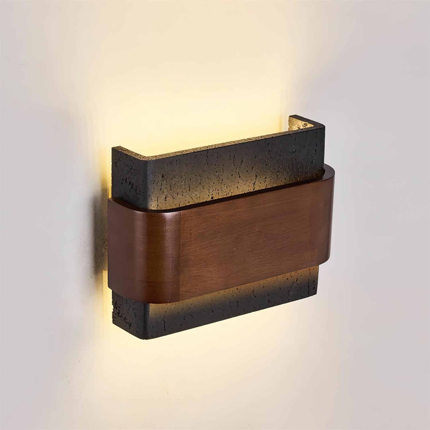 Ritta Travertine Wall Lamp Wood-finish Arc - Neutralighting