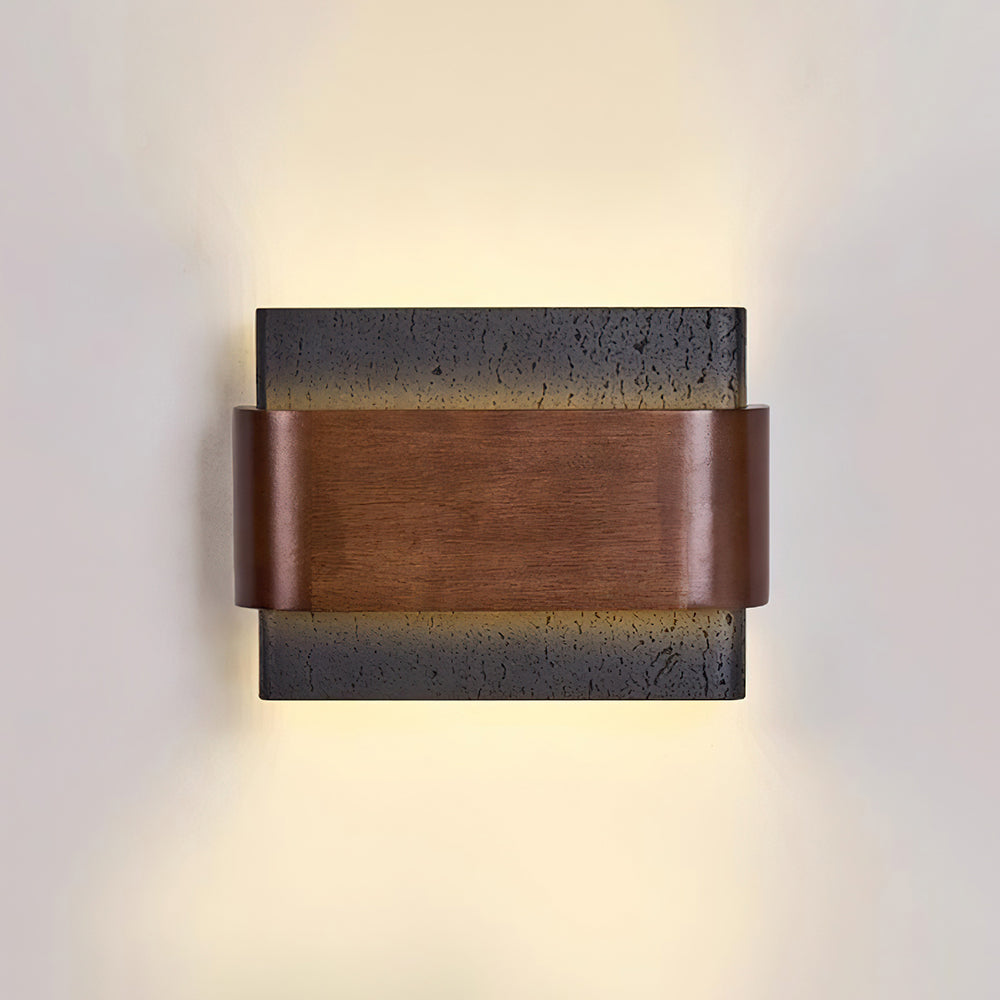 Ritta Travertine Wall Lamp Wood-finish Arc - Neutralighting