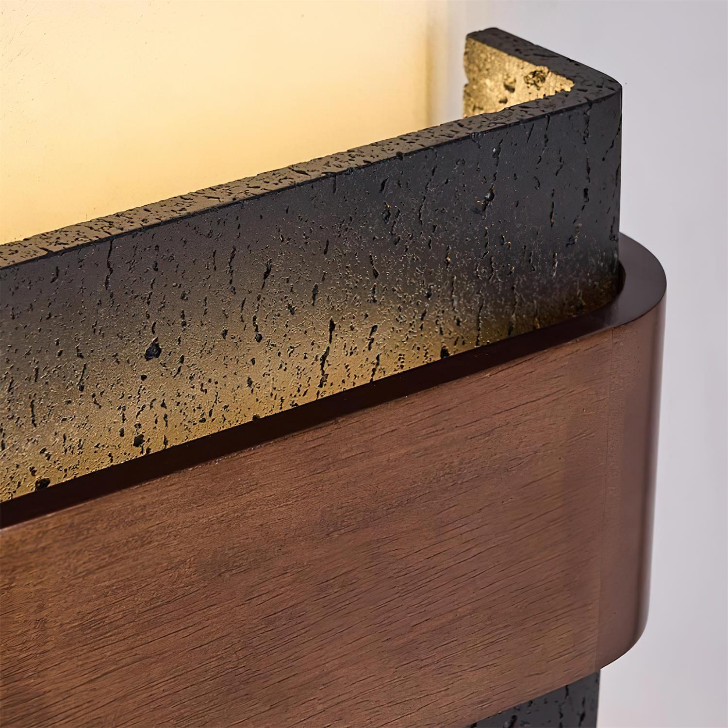 Ritta Travertine Wall Lamp Wood-finish Arc - Neutralighting