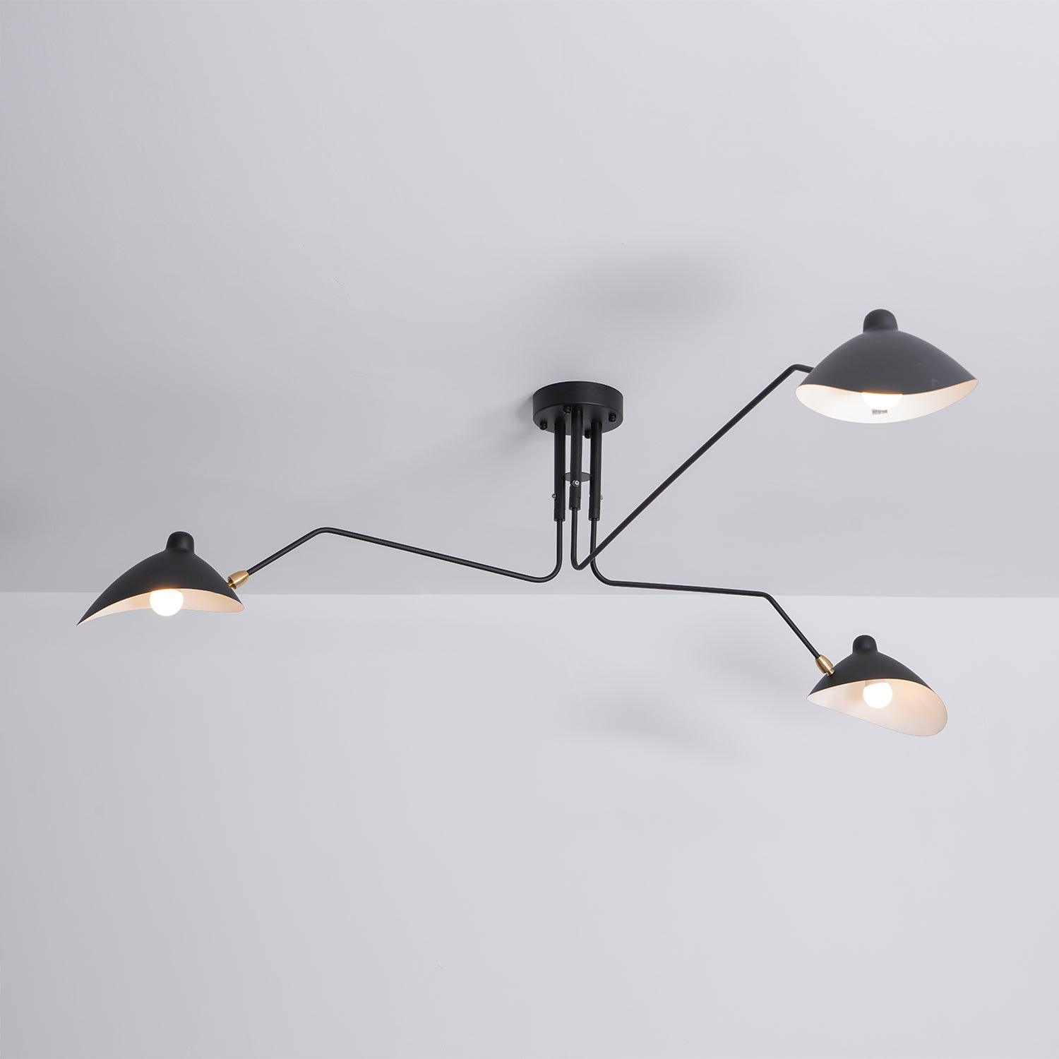 Jaler Industry Three Arm Ceiling Light
