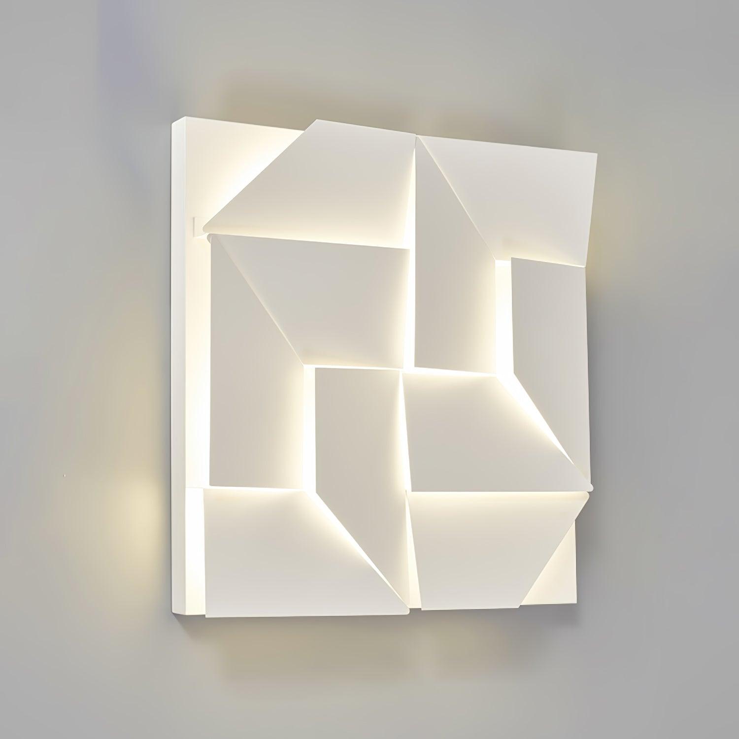 Wall Lamp 3D Geometric Panels Layered Light Art Remote Dimming Modern - Neutralighting