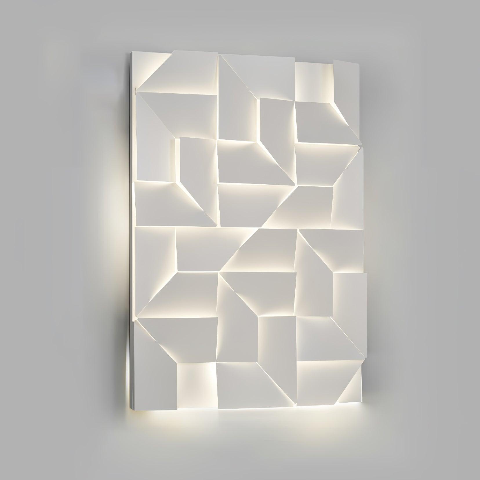 Wall Lamp 3D Geometric Panels Layered Light Art Remote Dimming Modern - Neutralighting