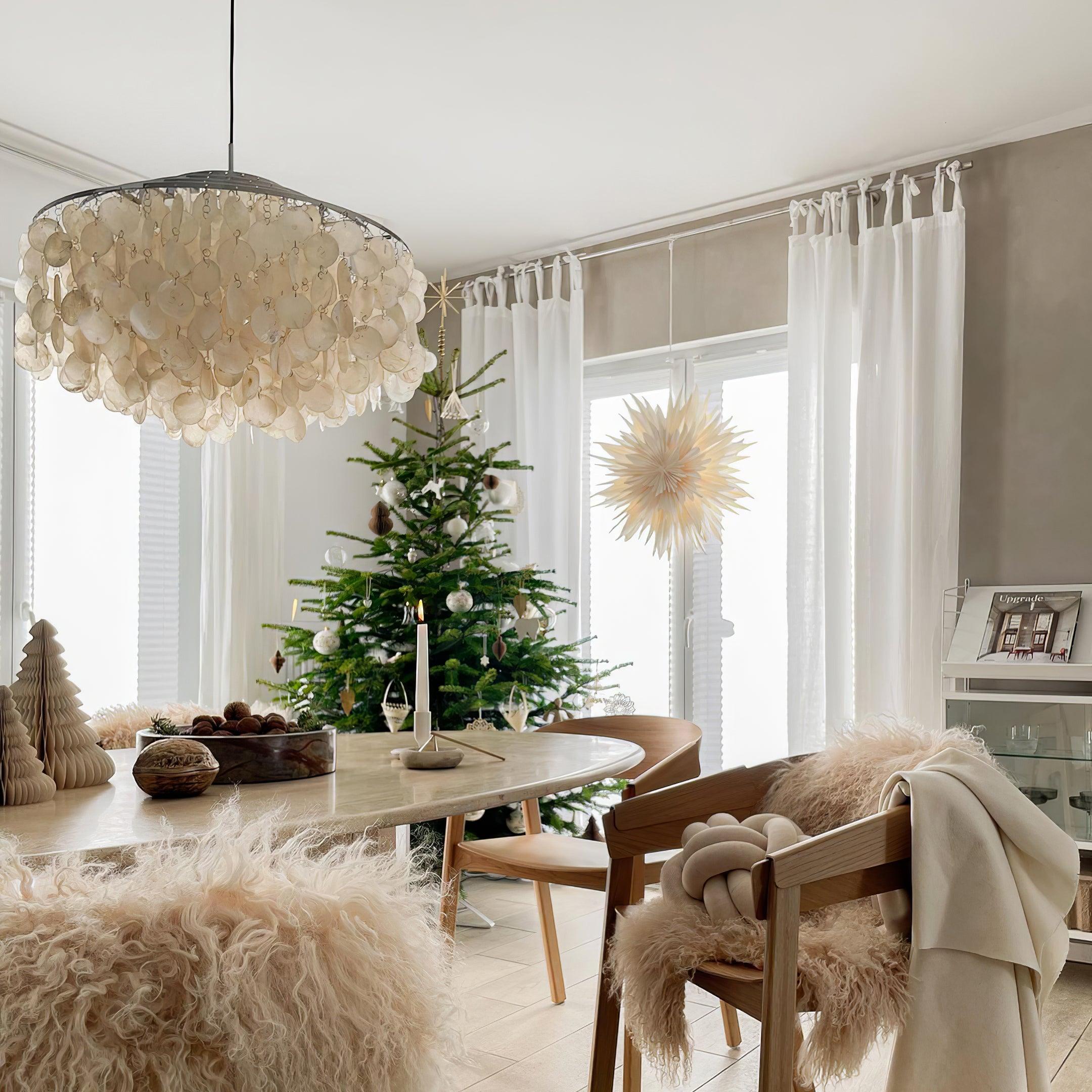 Elios Elegant Capiz Shell Chandelier - Neutralighting