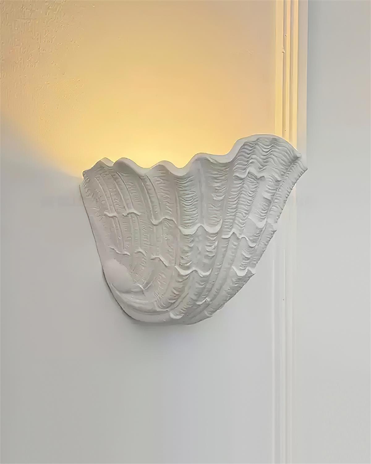 Wall Lamp Shell Plaster Handcrafted Seashell Shape Artistic - Neutralighting