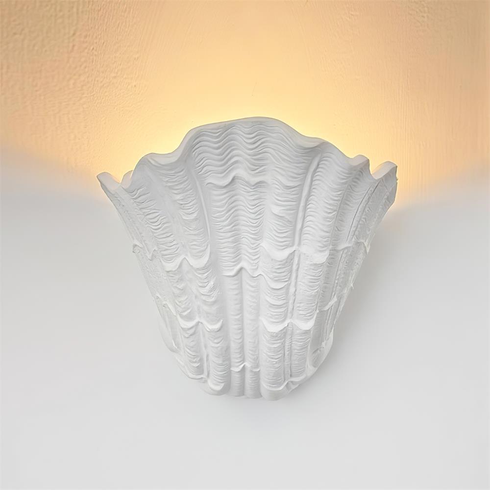 Wall Lamp Shell Plaster Handcrafted Seashell Shape Artistic - Neutralighting