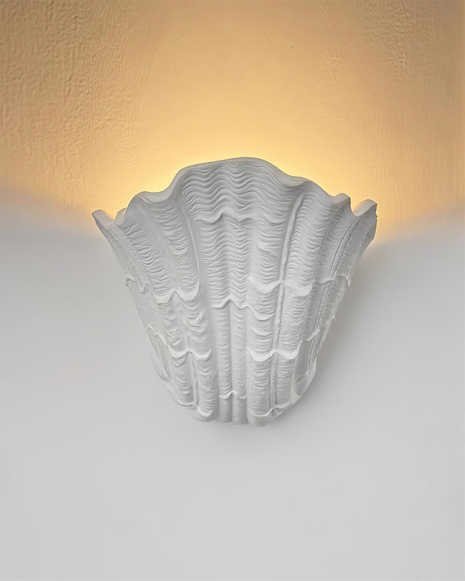 Wall Lamp Shell Plaster Handcrafted Seashell Shape Artistic - Neutralighting