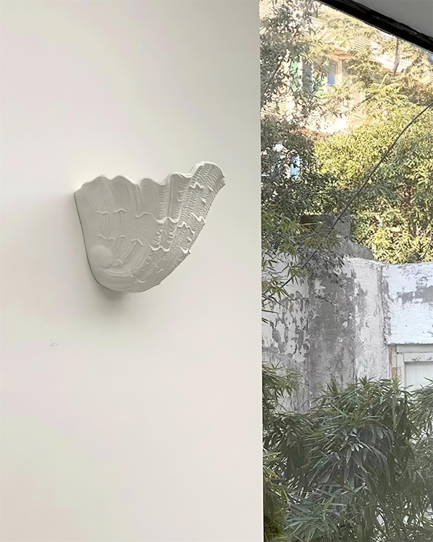 Wall Lamp Shell Plaster Handcrafted Seashell Shape Artistic - Neutralighting