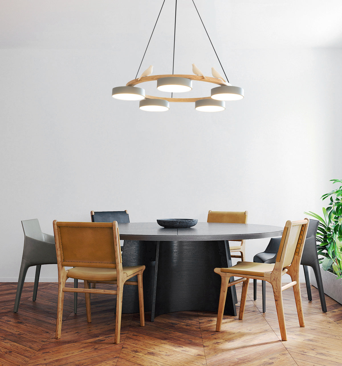 Cliff Chandelier Bird Round - Neutralighting