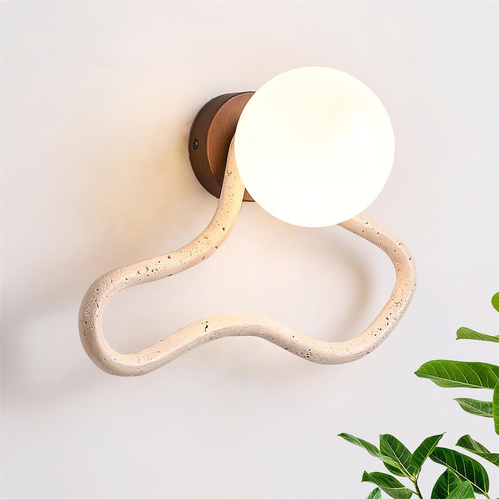 Ritta Cute Wall Lamp Travertine Wave-like - Neutralighting