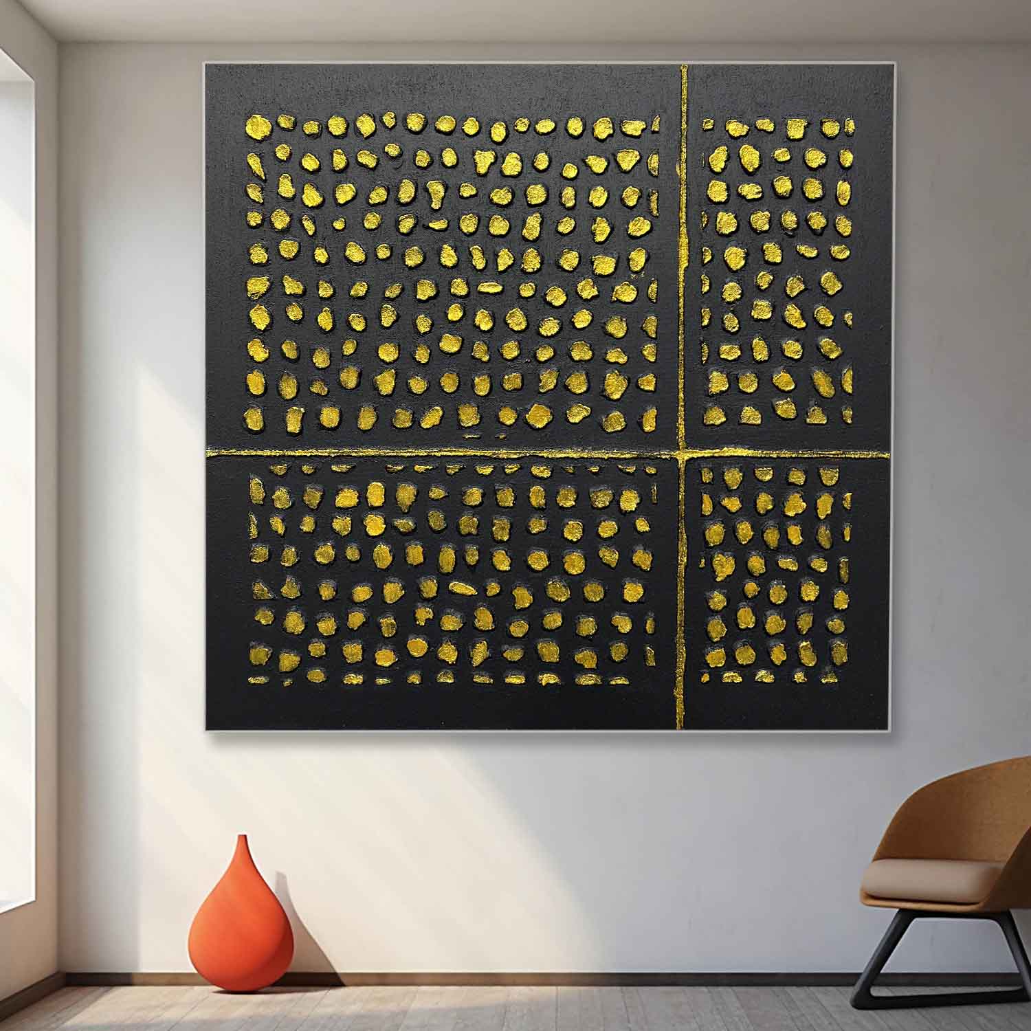 Wall Art Grid Pattern Geometric Abstract Luxury