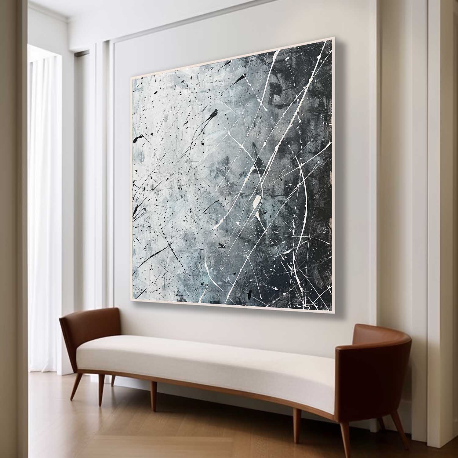 Wall Art Square Abstract Graffiti Art Monochrome