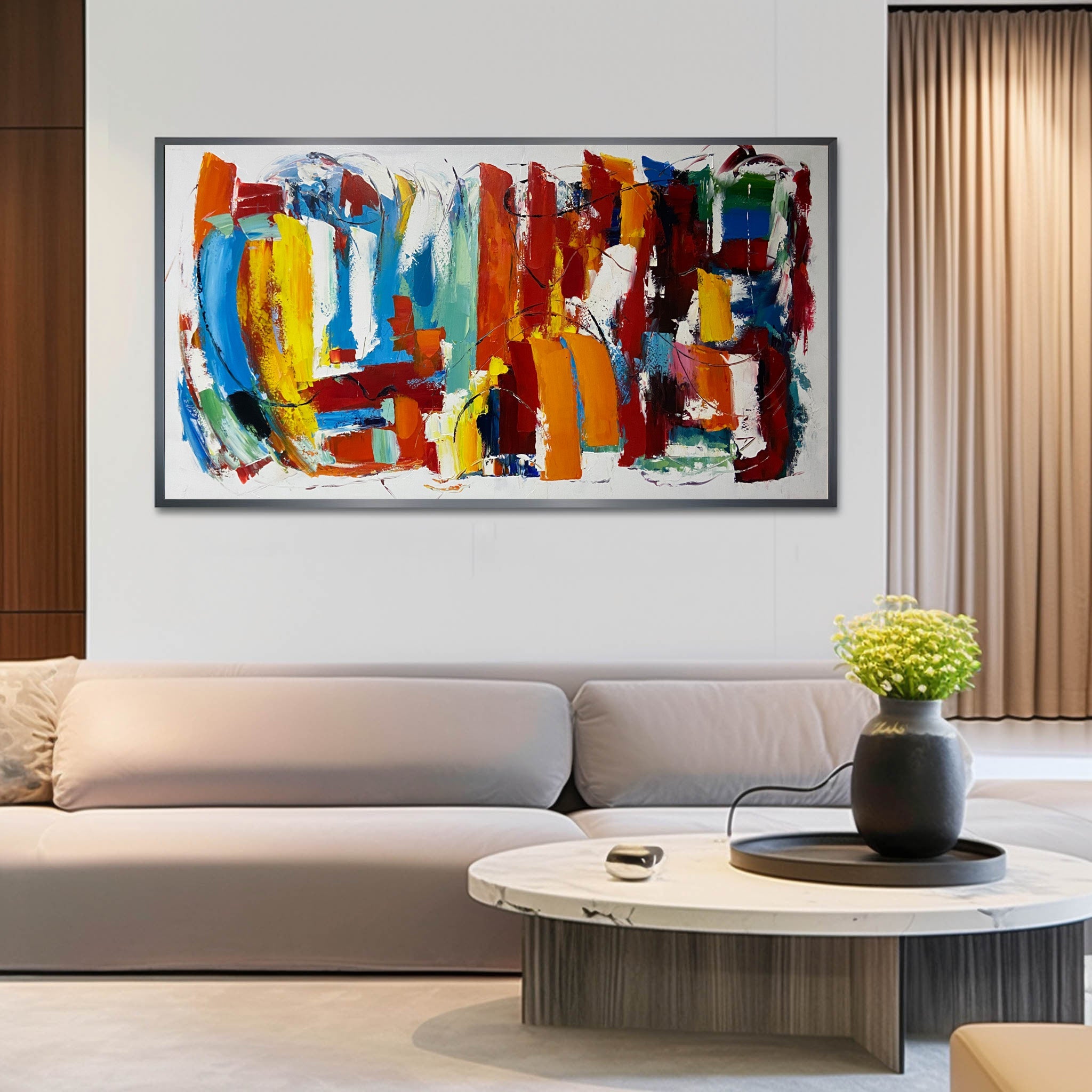 Wall Art Multicolor Abstract Energetic Pop