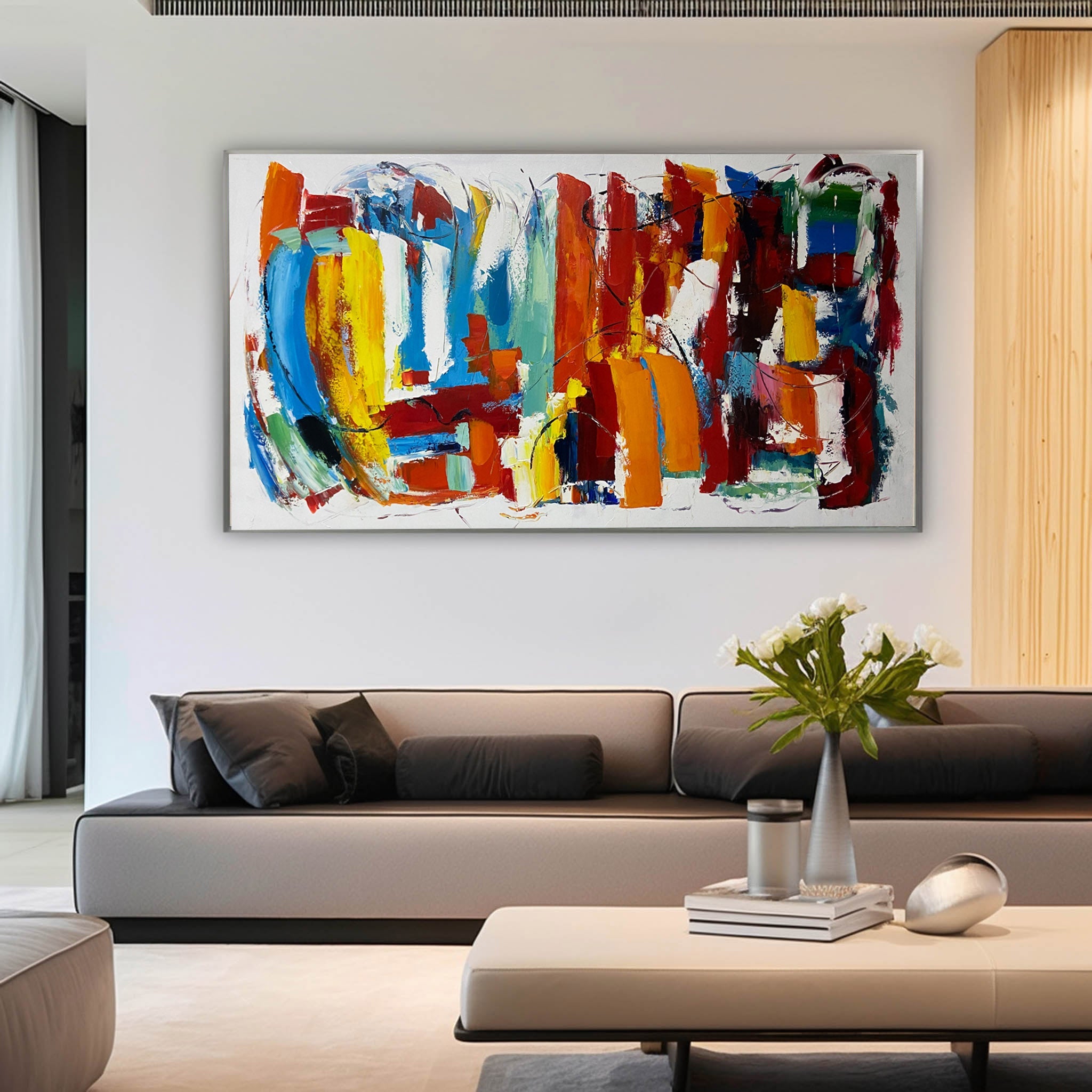 Wall Art Multicolor Abstract Energetic Pop