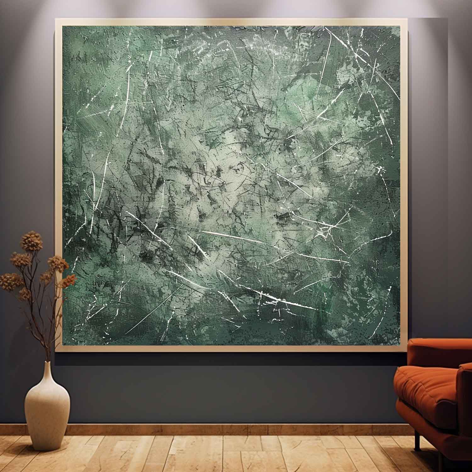 Wall Art Ethereal Misty Green Atmosphere Transition