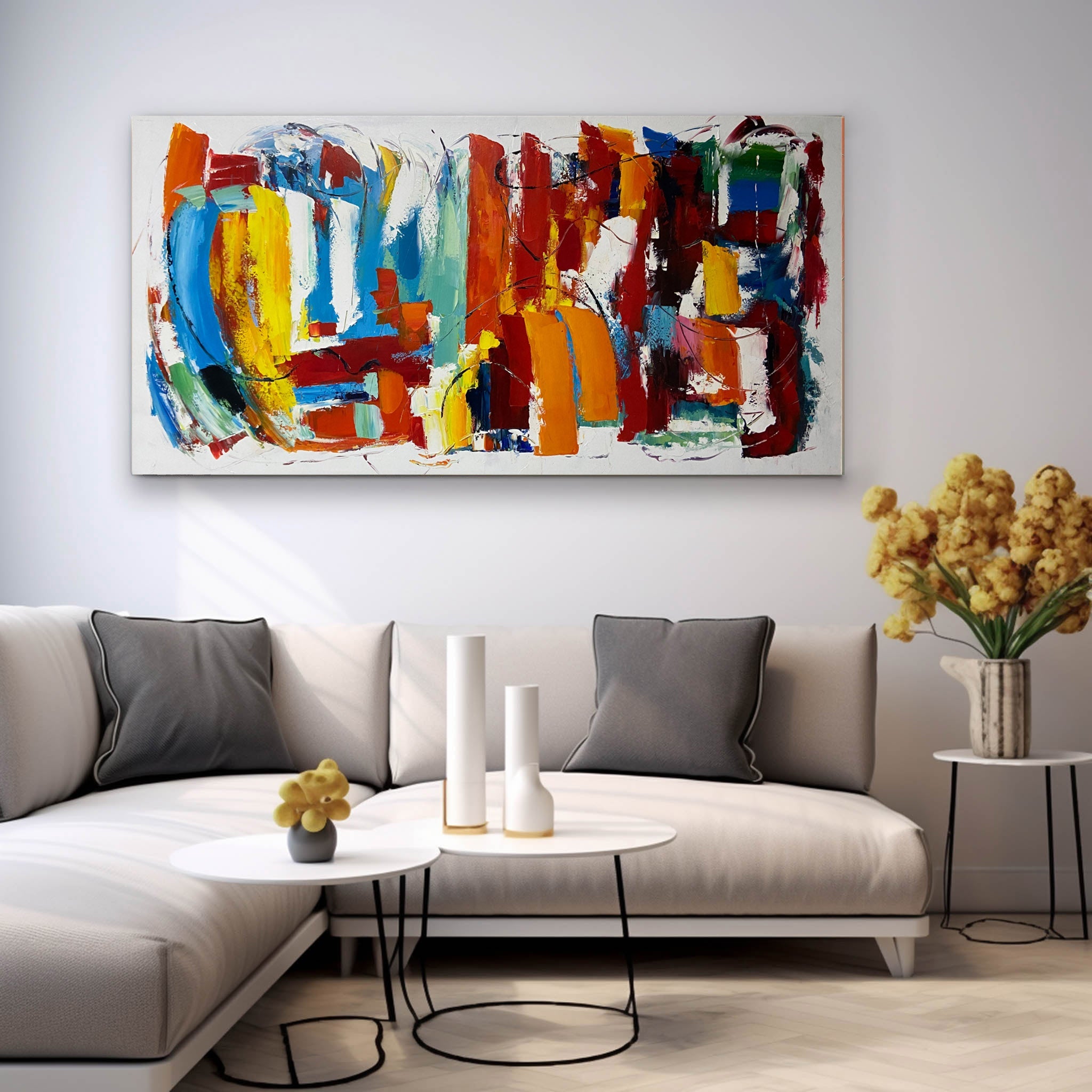 Wall Art Multicolor Abstract Energetic Pop
