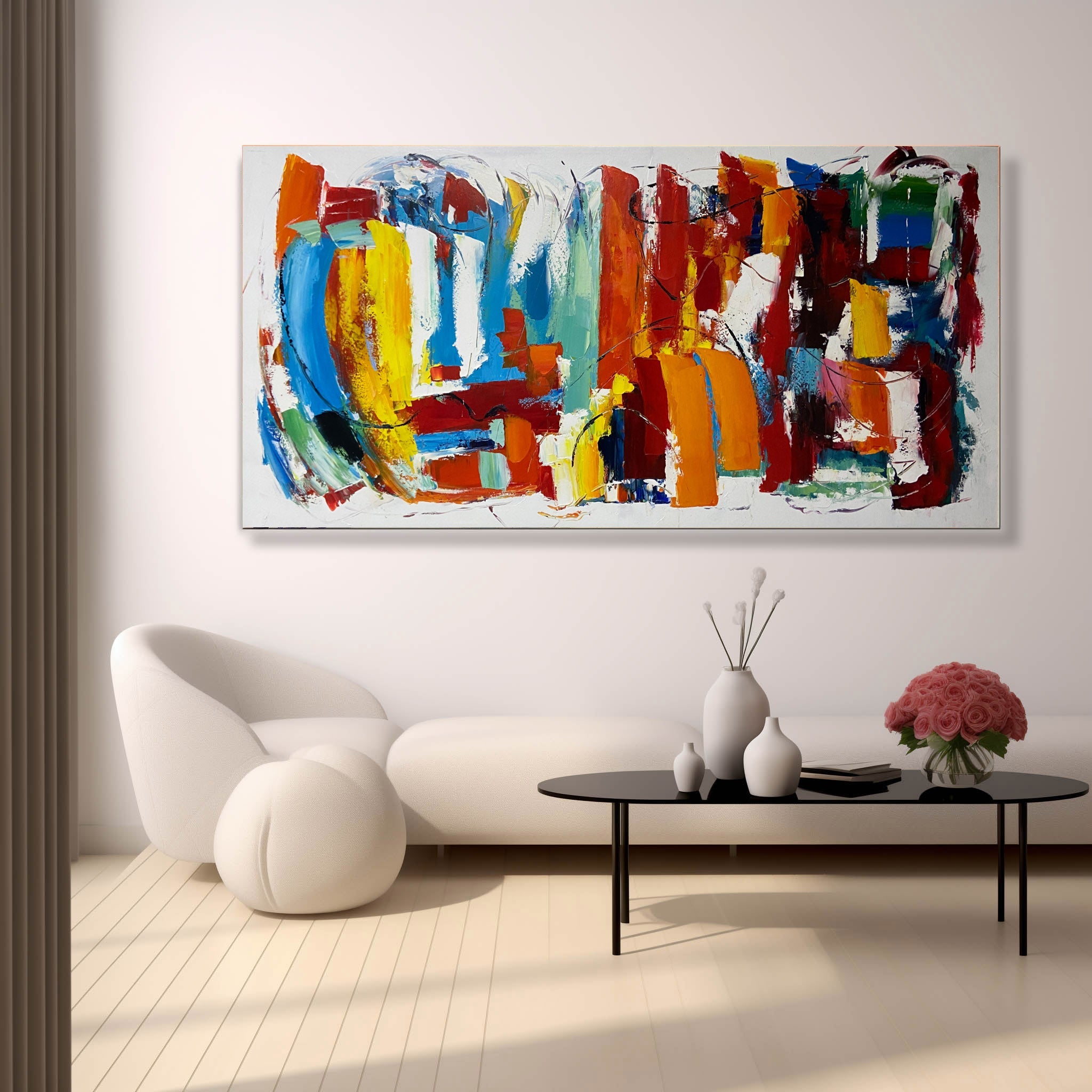 Wall Art Multicolor Abstract Energetic Pop