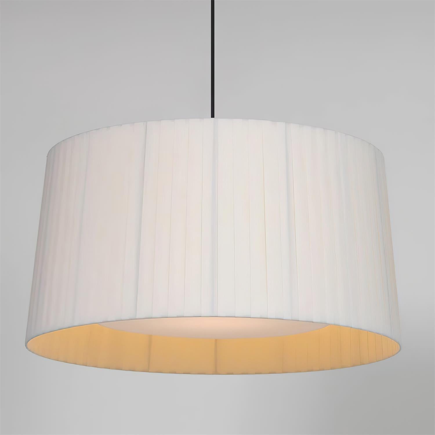 Pendant Light Pleated Fabric Drum - Neutralighting
