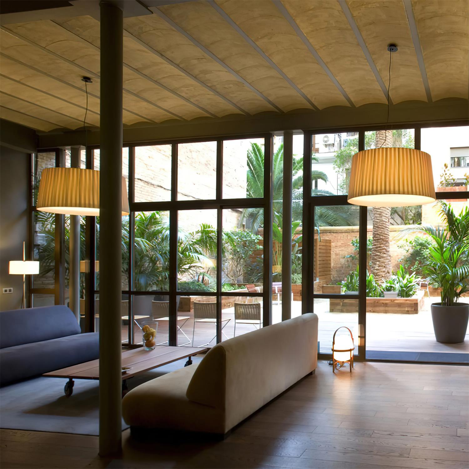 Pendant Light Pleated Fabric Drum - Neutralighting